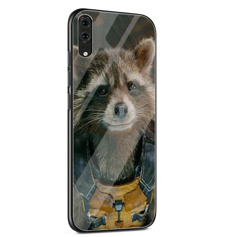 Чехол из стекла для huawei P10 P20 P30 Lite Pro P Smart mate 10 20 Lite Y6 Y9 Honor 7A 8X9 10 Cover Guardian Rocket енот Shell