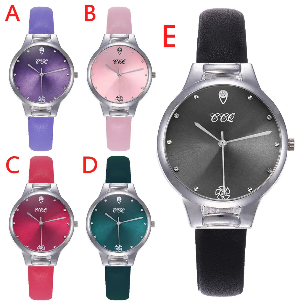 Relogio Feminino, брендовые часы, модные, роскошные, без весов, матовый циферблат, кожаный ремешок, женские кварцевые часы, женские часы, новинка* A