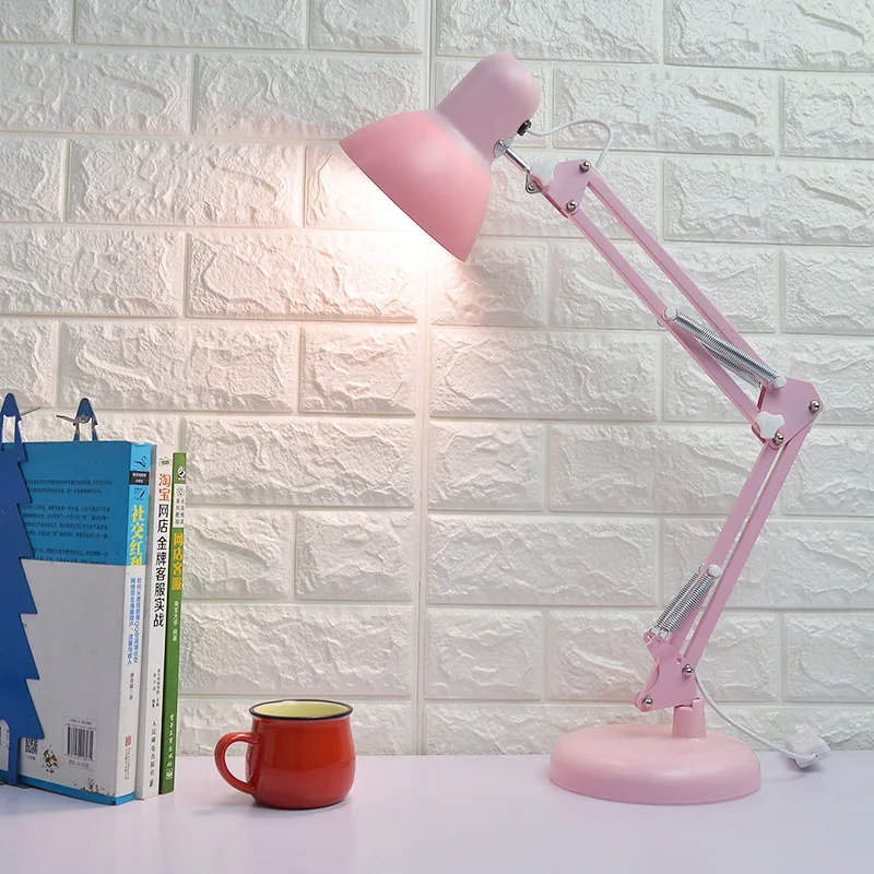 

LED American-Style Long Arm College Student Dormitory Desk Bedroom Bedside Eye Protection Learning Folding Clip Small Table Lamp