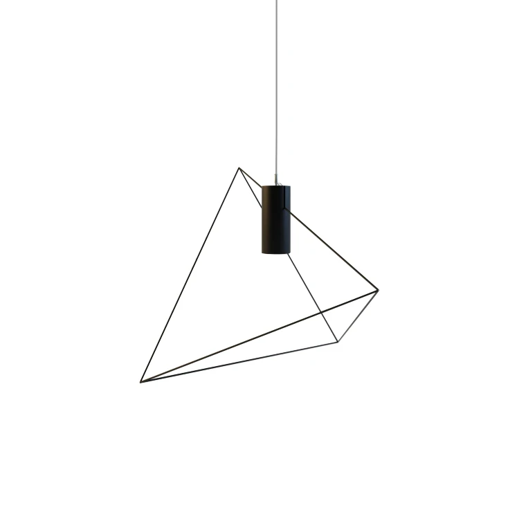 Nordic creative loft iron retro industrial chandelier bar cafe restaurant bedside triangle chandelier led - Цвет корпуса: Dia30cm