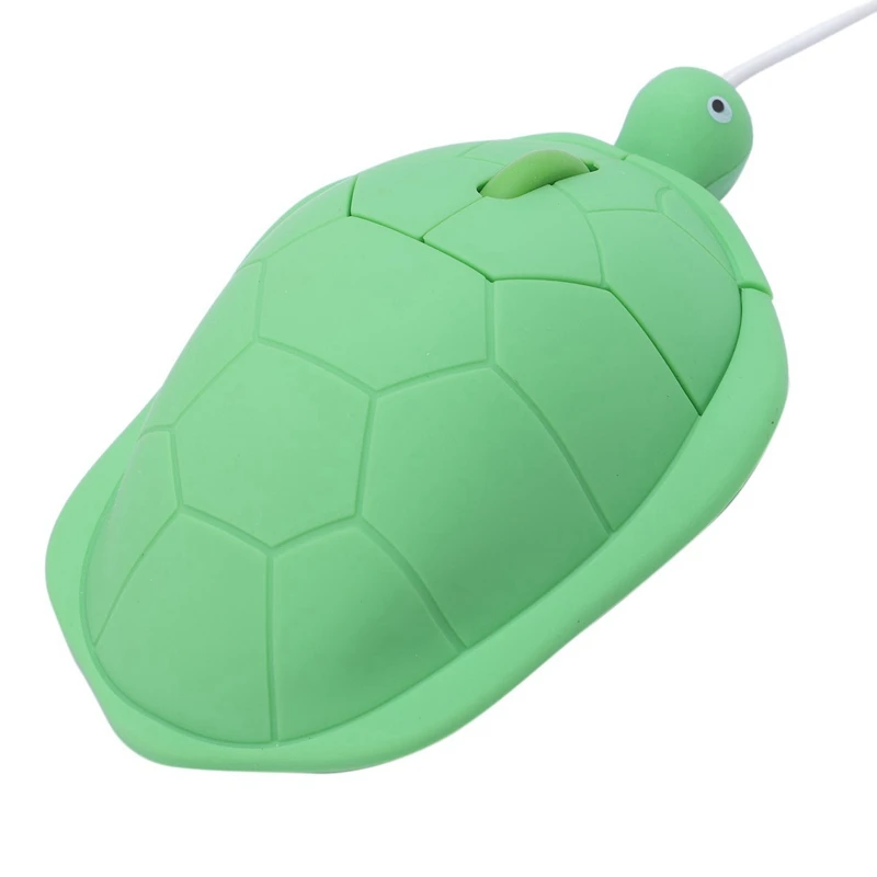 Usb-кабель, мышь с милым животным, проводная мышь, 3D оптическая мышь, компьютерный ПК, мини-черепаха, игровая мышь, зеленый пластик
