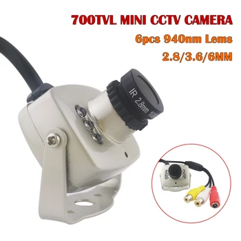 

Mini Metal HD 700TVL CMOS Analog Camera Surveillance Home Indoor CCTV Camera 6pcs 940nm Infrared Night Vision Cameras