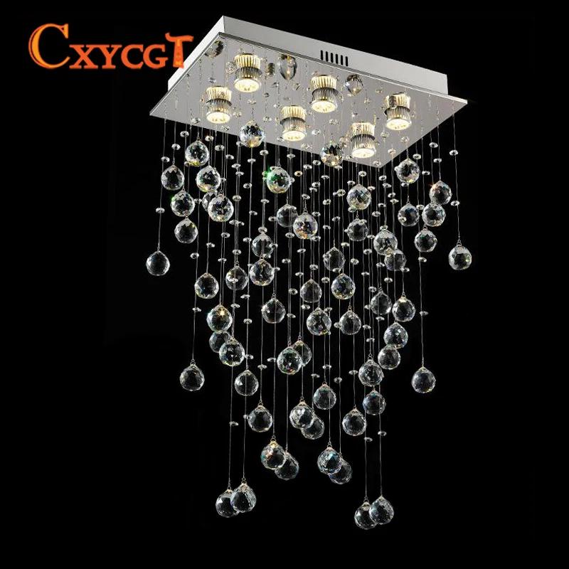 

Rectangle Crystal Light Fixture Ceiling mounted Living room Bedroom Lamp Lustres de cristals Lighting with real K9 crystals