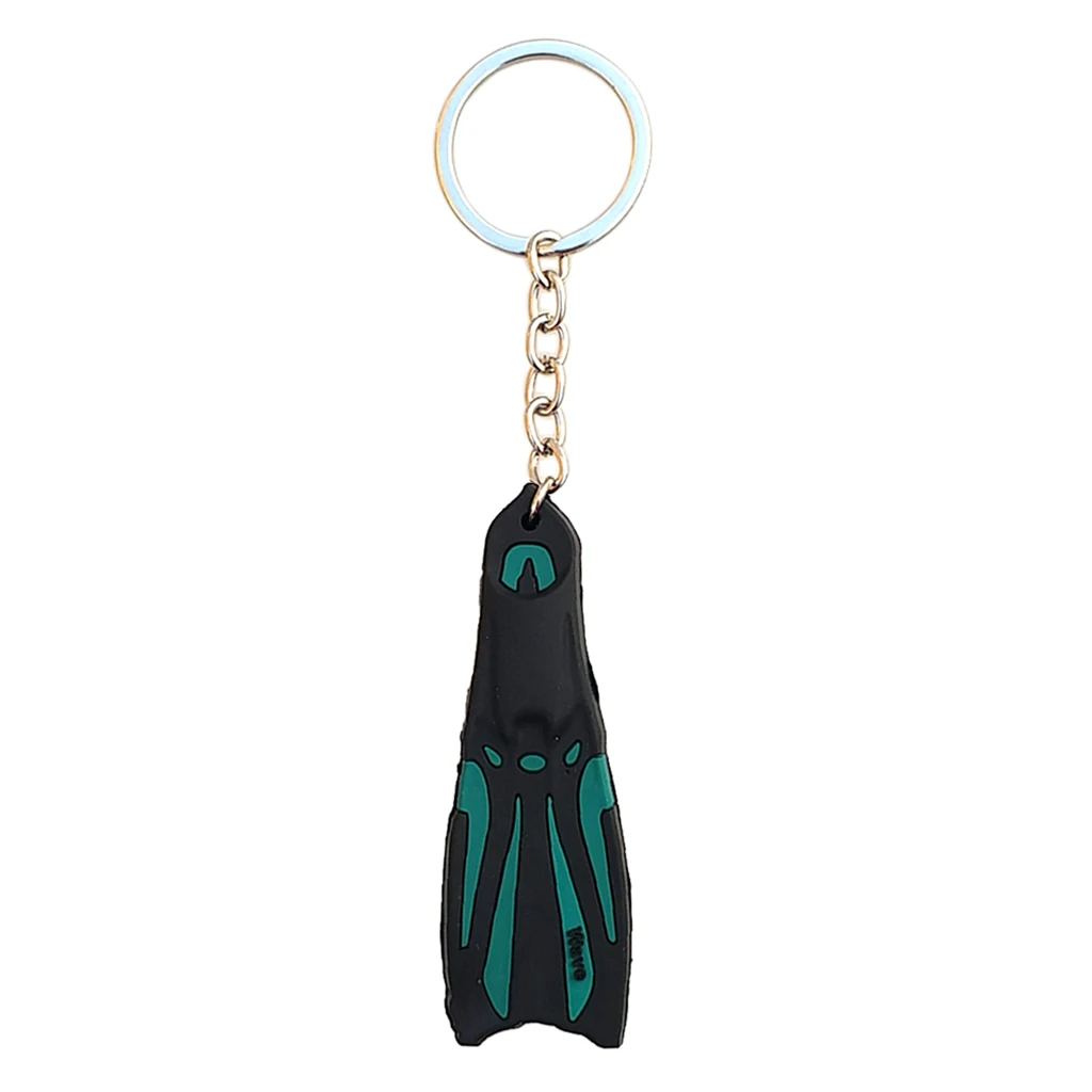 Swim Fin Keychain Keyring for Car Key Ring Handbag Tote Bag Wallet Pendant - Choice of Color