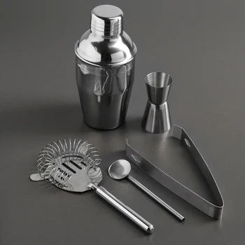 

Big John bar set, 5 items: tongs, strainer, spoon, shaker, jigger