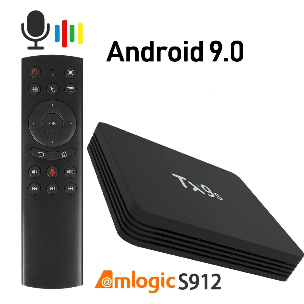 ТВ-приставка Amlogic S912 Android 9,0 T X 9s 2,4G Wifi 3D 4K Netflix Youtube Google Box Play Store быстрая приставка