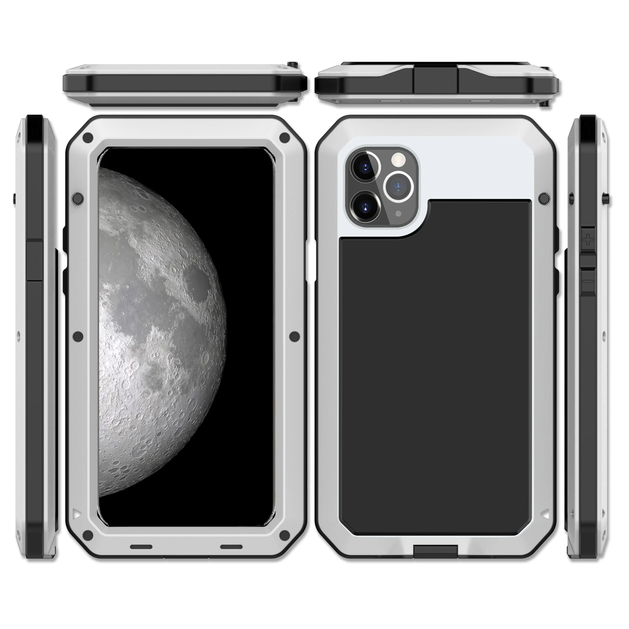 Белый Сверхпрочный защитный чехол для iPhone 5, 6, 7, 8 Plus, X, XR, XS, 11 Pro, MAX Life, водостойкий, ударопрочный, грязеотталкивающий, Алюминиевый, металлический защитный чехол - Цвет: Белый