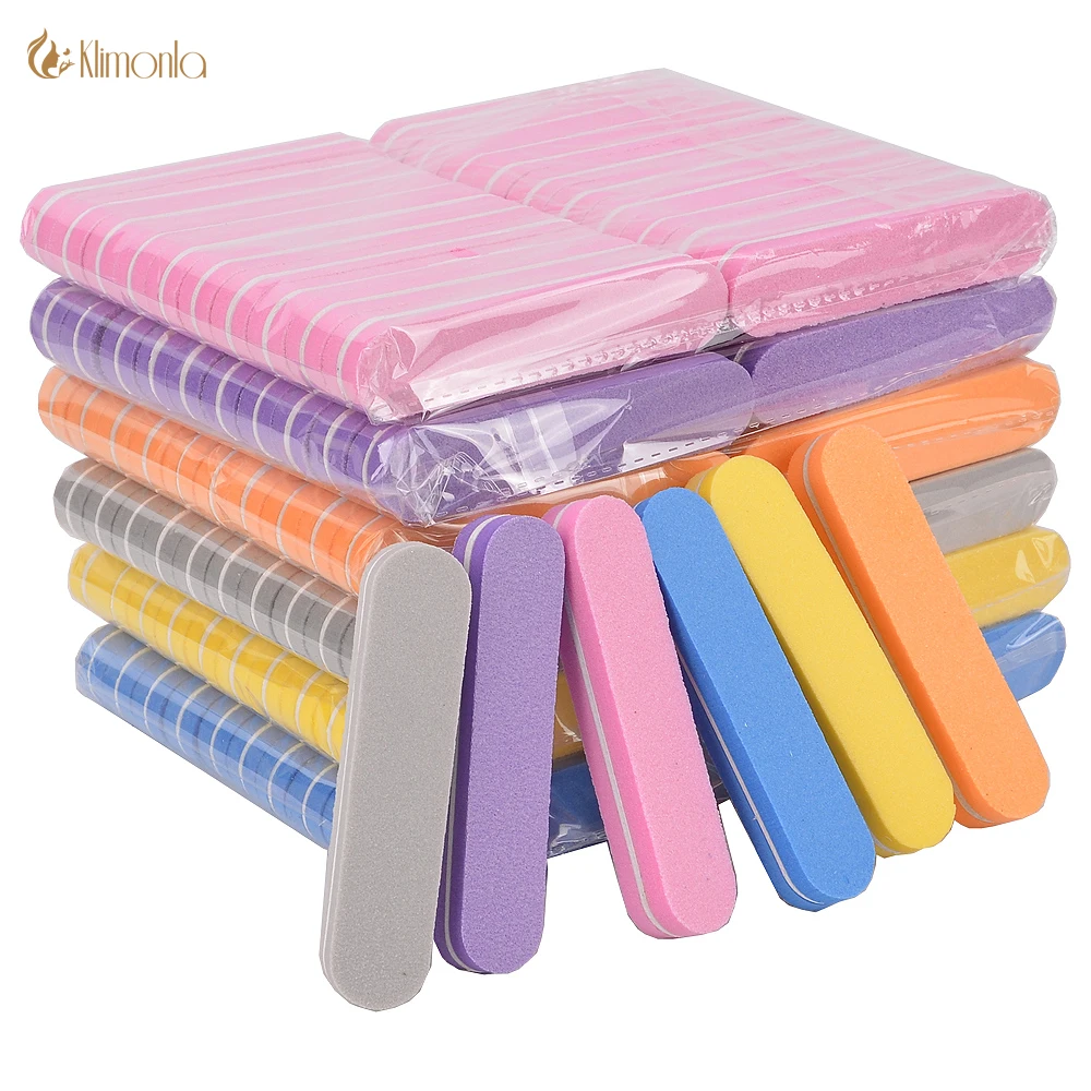 

100pcs/Lot Mini Sponge Nail Files Colorful Sanding Buffer UV Gel Polish Manicure Set Block 100/180 Nagel Vijl Tools Wholesale