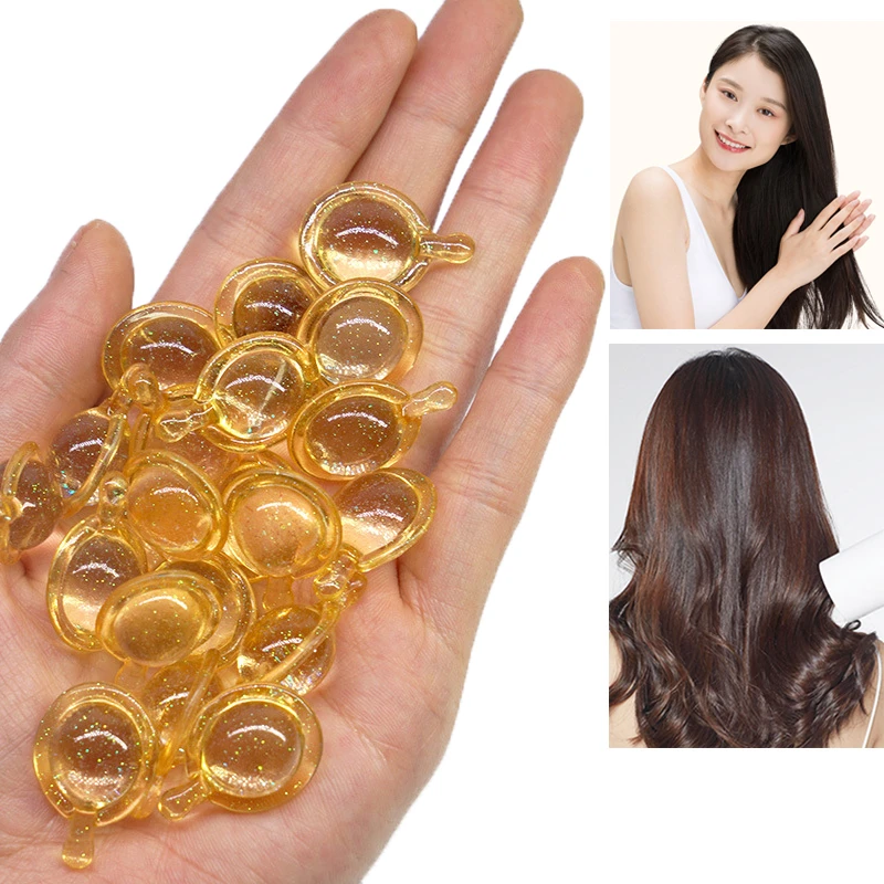 10Pcs Hair Vitamin Capsule Pro Keratin Complex Oil Smooth Silky Hair Serum Anti Hair Loss Hair Mask Repair Damaged