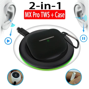 

2in1 Transparency Mode Earbuds Noise Reduction in-ear Sensor Touch Wireless Bluetooth Earphone for phone MX Pro tws 1:1 Headsets