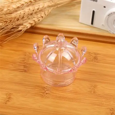 Pink 24 шт/партия корона пластиковый детский душ свадебные конфеты коробки прозрачный подарок упаковка коробка День рождения украшения Рождественские принадлежности - Цвет: Pink