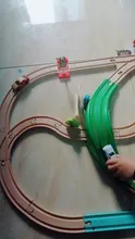 Juego de vías de tren de madera, puente de madera, accesorios de carreras, apto para juguetes educativos de Thomas