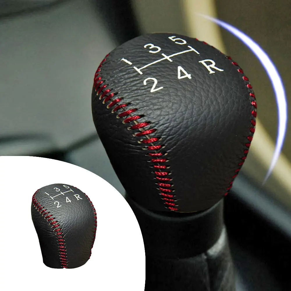 Muchkey Leather Gear Shift Knob Cover Mt For Mazda Axela 2007 5 Speed
