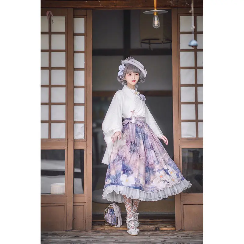 

Skirt with Yarn/No Yarn Sleeping in Flower Dream SK Suit Skirt with Belt Lolita Skirt lolita dress fairy kei kawaii clothing