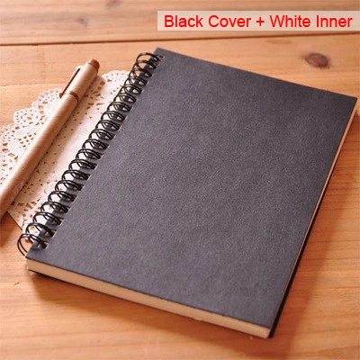 Black-White Inner Альбом для зарисовок Рисование Живопись граффити маленький 12*18 см мягкий чехол чистая бумага блокнот школьные офисные подушки канцелярские принадлежности - Цвет: Black-White Inner