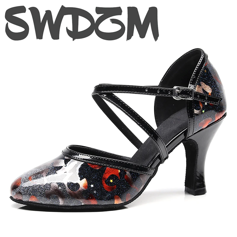 

Leather smooth waltz Latin dance shoes is an elegant high heels for professional dancing ladies who love dancing girls