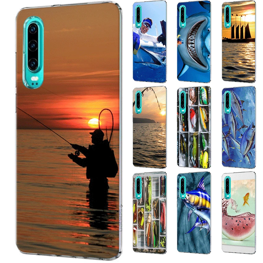 

Mobile Phone Case For Honor 6A 6C 7A 7X 8 8X 8C 9 9X 10 20 Lite Pro Hard Cover Southern Blue Fish Fishing Lake Tackle Shell