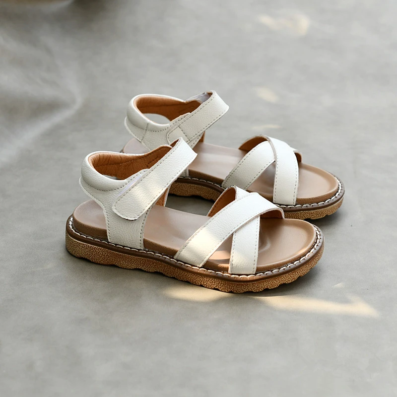 Real Leather Girls Roman Sandals Foot Arch sole Baby Boys garden shoes Summer Kids Princess shoes Children's Sandals