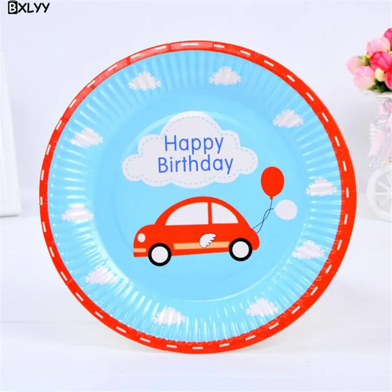 BXLYY 7 дюймов Толстая бумажная тарелка на день рождения одноразовая тарелка для торта Детские принадлежности для вечеринки на день рождения Свадебные украшения для детской душа. 7z - Цвет: 6