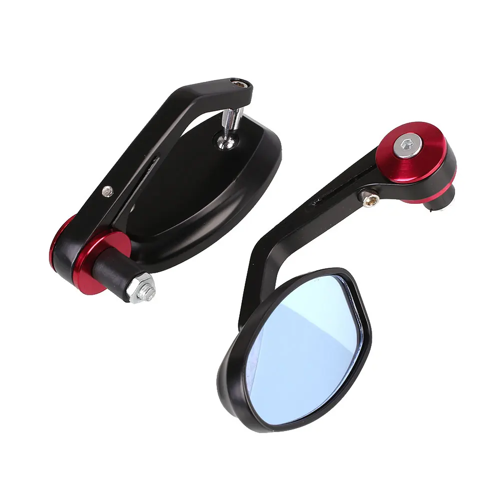 Red Modified Rearview Mirror Motorcycle Modified Mirror Durable Autocycle Rearview Mirror Handlebar Rear Mirrors 1 Pair Metal - Цвет: Red