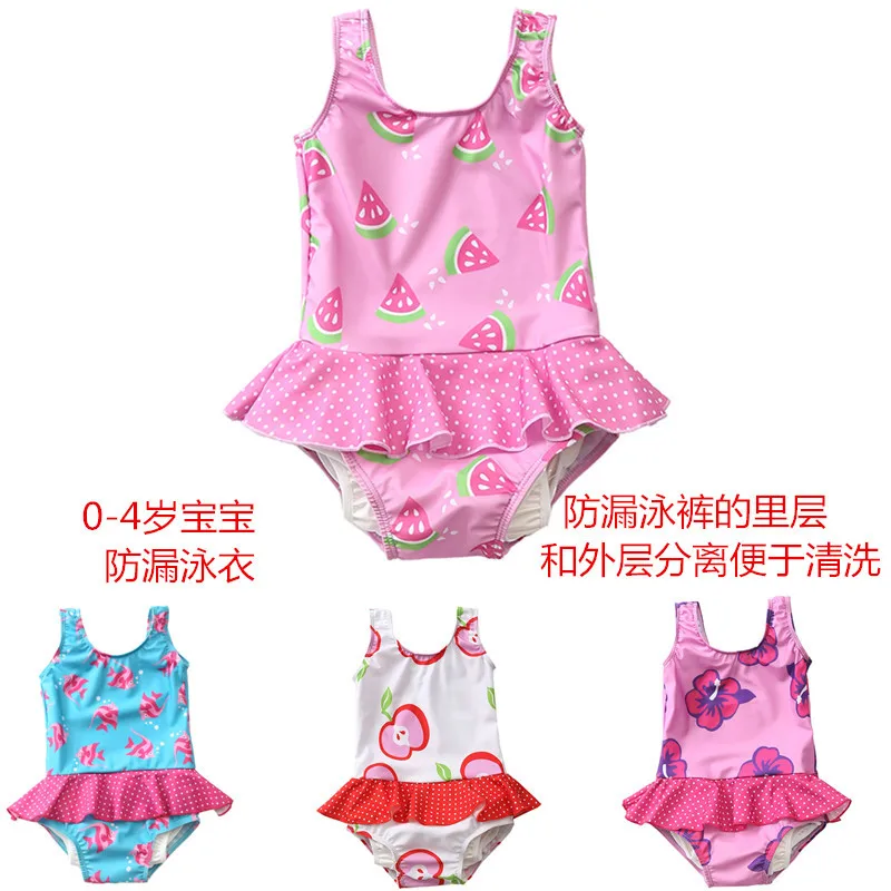 

INS Children Waterproof Bathing Suit Leak-Proof One-piece Spain Foreign Trade Europe And America Tour Bathing Suit Sun-resistant