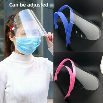 

1Pc Transparent Adjustable Full Face Shield Plastic Anti-fog Protective Cover Plastic Visors