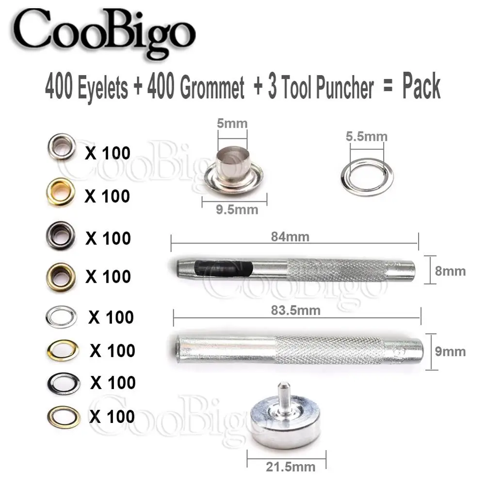 5mm Metal Eyelet with Washer Eyelet & Grommet Hole Puncher Installing Mould Tool Kit For Shoe Clothes DIY Leathercraft Accessory eyelet punch tool set,eyelet grommet ring,eyelet grommet ring kit,grommet eyelet kit,grommet punch tool,grommet tool kit,grommet tool,screw back eyelets,eyelet grommet dies,metal eyelet buttons