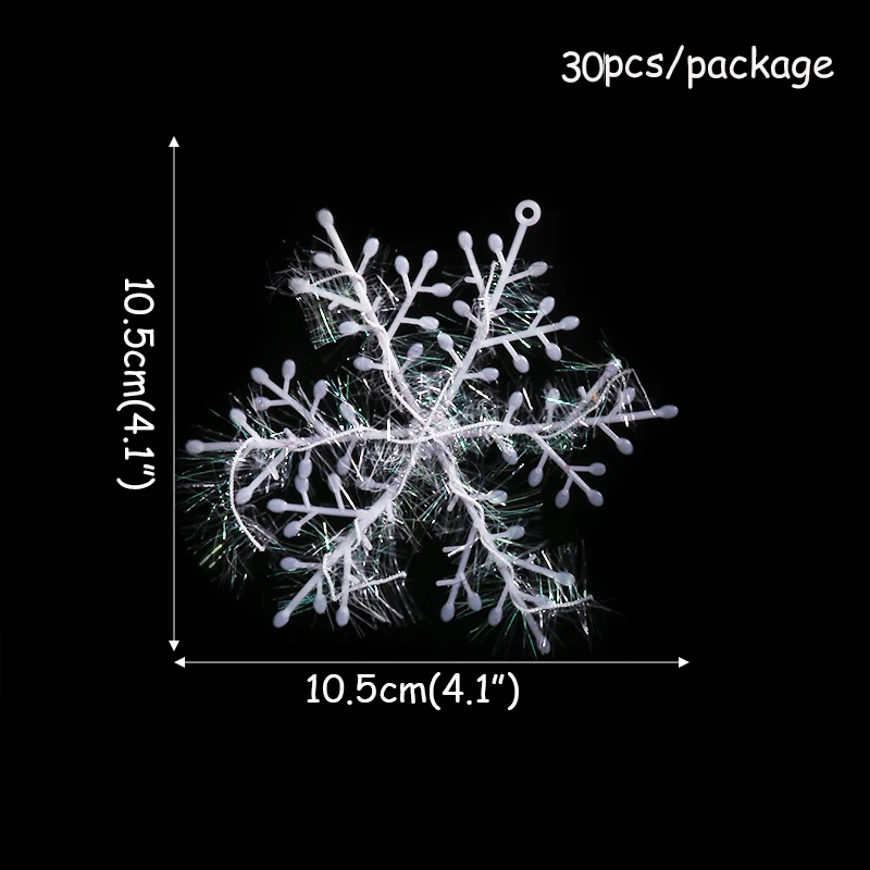 30pcs Christmas Party White Snowflake Decor