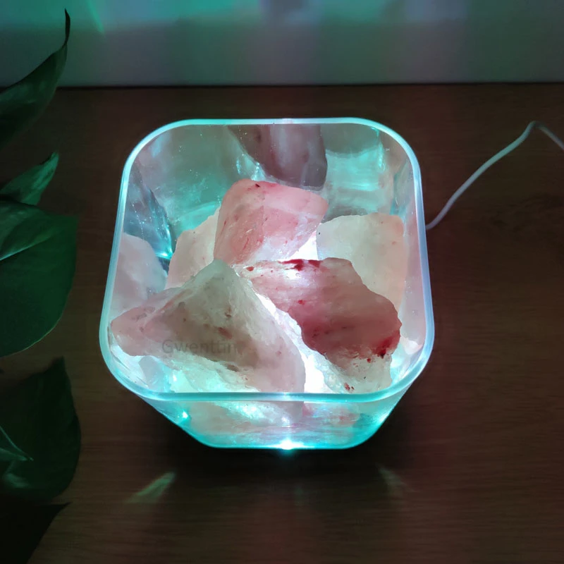 Хрустальная лампа из гималайской соли, светодиодный Ночной светильник с usb-портом для домашнего декора, домашние ночные светильники, настольный прикроватный светильник для спальни, Luminaira