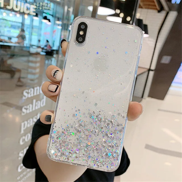 AC7236TR Lovebay чехол для телефона для iPhone 11, 6, 6 S, 7, 8 Plus, X, XR, XS, 11Pro, Max, гальваническое покрытие, звездная волна, прозрачный мягкий ТПУ чехол для iPhone X - Цвет: AC7236TR