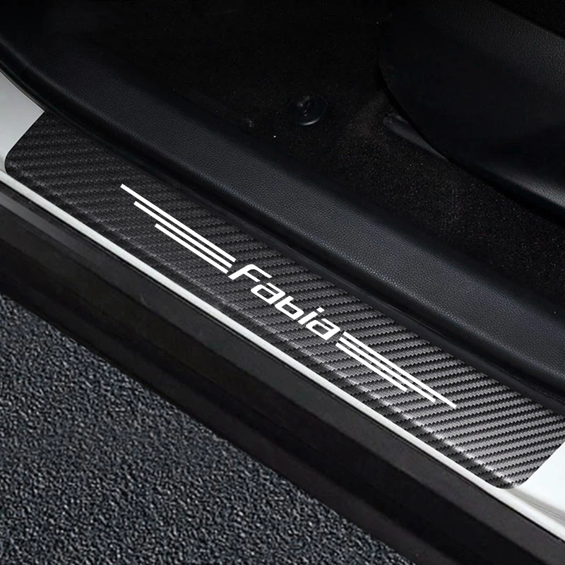 Углеродные волоконные наклейки для Skoda Fabia 4 шт. защита от царапин на пороги