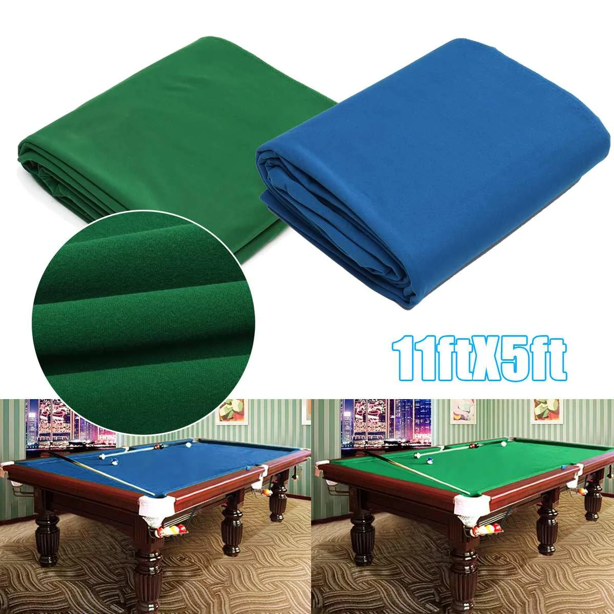 

Green/Blue Snoer Billiard Cloth Pool Eight Ball Billiard Pool Table Cloth for American billiards Snoer Accessories 11ftX5ft