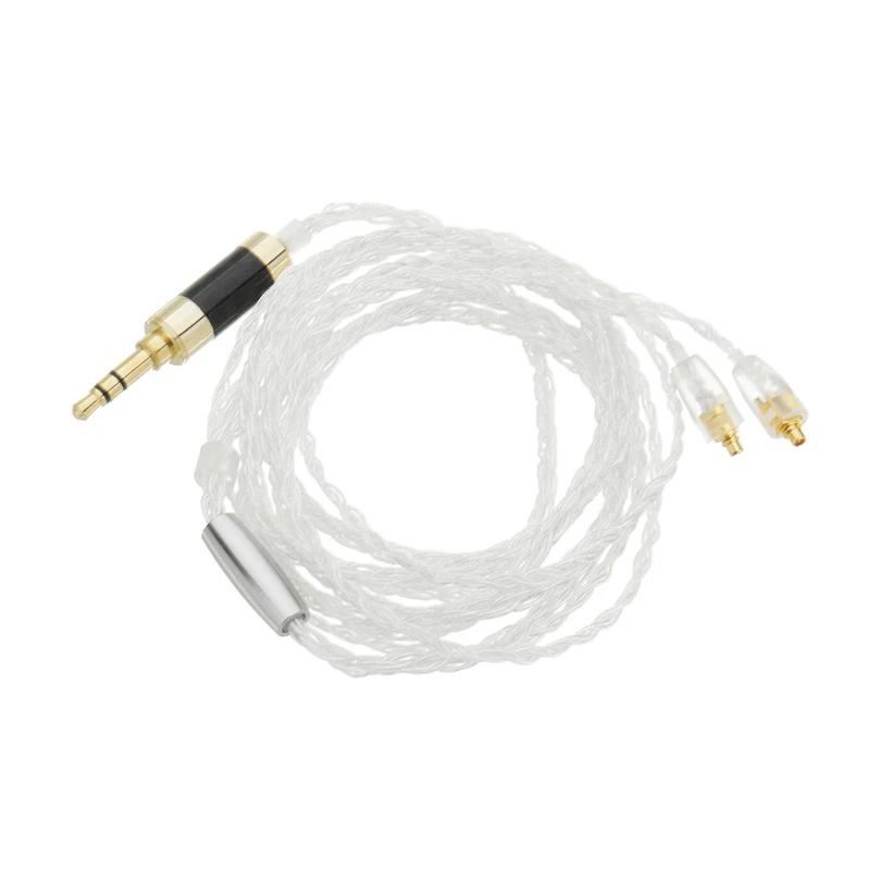 Fone de Ouvido Cabo com Microfone Bgvp Prata Chapeado Cabo Se535 846 Alta Frequência Atualizado 8 Strand Mmcx 5n Occ Dm5 - Image 6