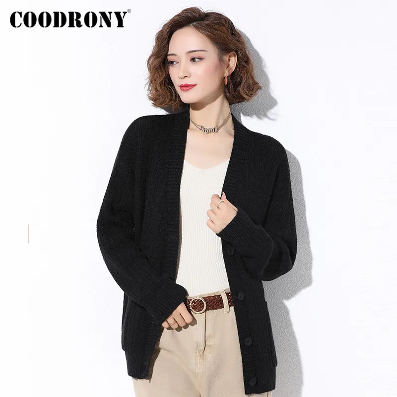 COODRONY Brand Cardigan Streetwear Fashion Warm With Pocket Sweaters For Women 2020 Knitted Casual Slim Female Clothing W1052