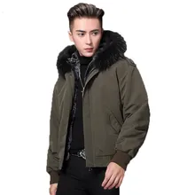 Натуральное меховое пальто подкладка из натурального кроличьего меха Парка мужская зимняя куртка воротник из меха енота теплые парки размера плюс Veste T-07-YC-323 MY1893