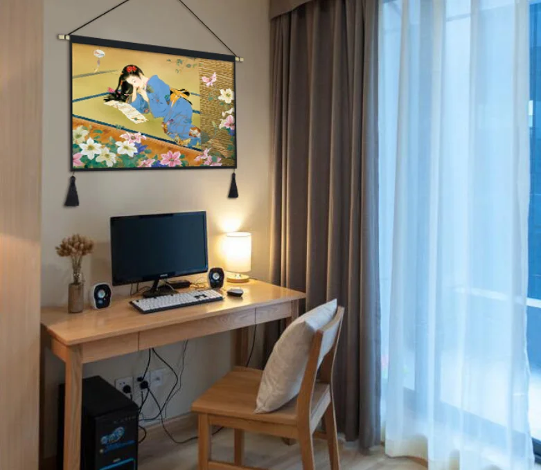 Japanese Eco-friendly Polyester Wall Hanging Tapestry Sushi Shop Wall Hang Cloth Background Bedroom Living Room Decor LF489