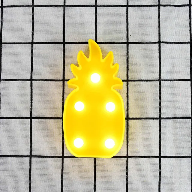 Cartoon Night Lights Flamingo Unicorn Cloud Cactus Pinapple Star Shape LED Table Lamp for Children's Bedroom Lighting Decoration A01