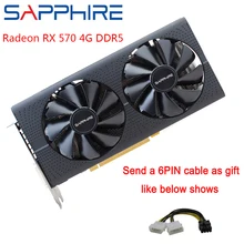 Видеокарты SAPPHIRE AMD Radeon RX 570 4GB компьютерный игровой ПК 256bit GDDR5 видеокарта PCI Express 3,0 настольный компьютер для использованных карт