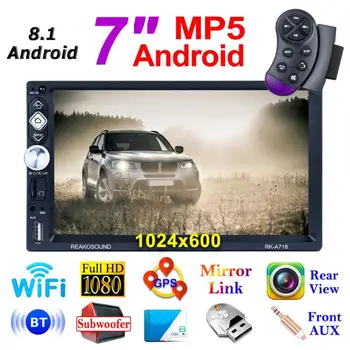 

VODOOLRK-A718 7 inch Touch Screen Android 8.1 Quad Core 1G+16G Car In-dash Stereo GPS Bluetooth 4.0 FM Radio Mirror Link MP5