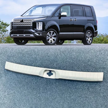 

For Mitsubishi Delica 2019 2020 Stainless Steel Car Rear Boot Trunk Inner & Outer Bumper Protector Guard Sill Plate Cover 1 Set