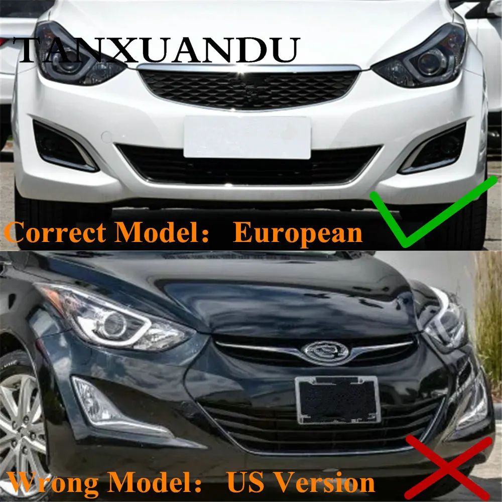 Не подходит для Северной Америки издание подходит для HYUNDAI Elantra 2012- роспись черный глянец 3-ступенчатый передний бампер спойлер
