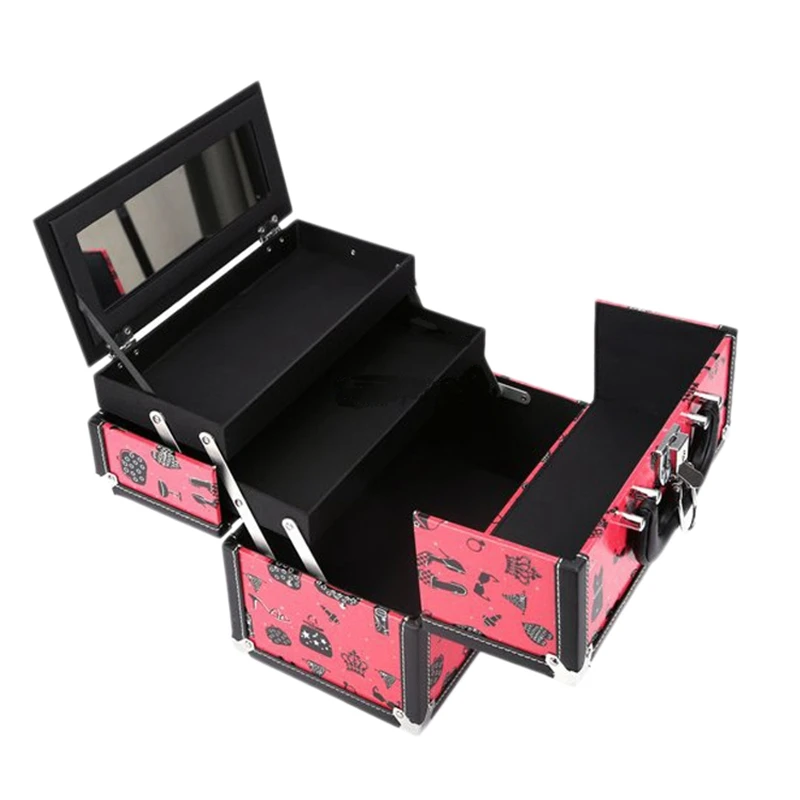 

Portable Cosmetic Case Portable Large Capacity Beauty Cosmetic Bag Aluminum Cosmetic Case Travel Organizer