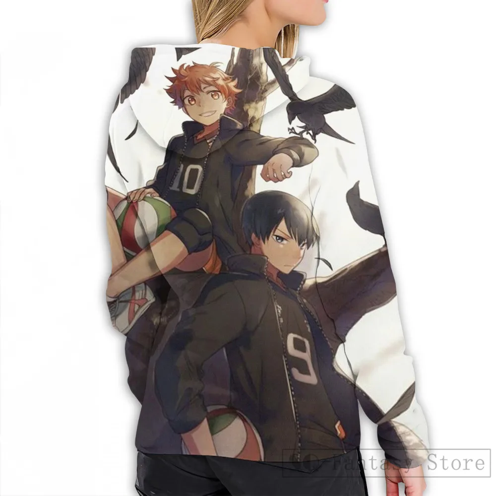 Мужские толстовки, свитшоты для женщин забавные haikyuu! Повседневная Толстовка с капюшоном и принтом