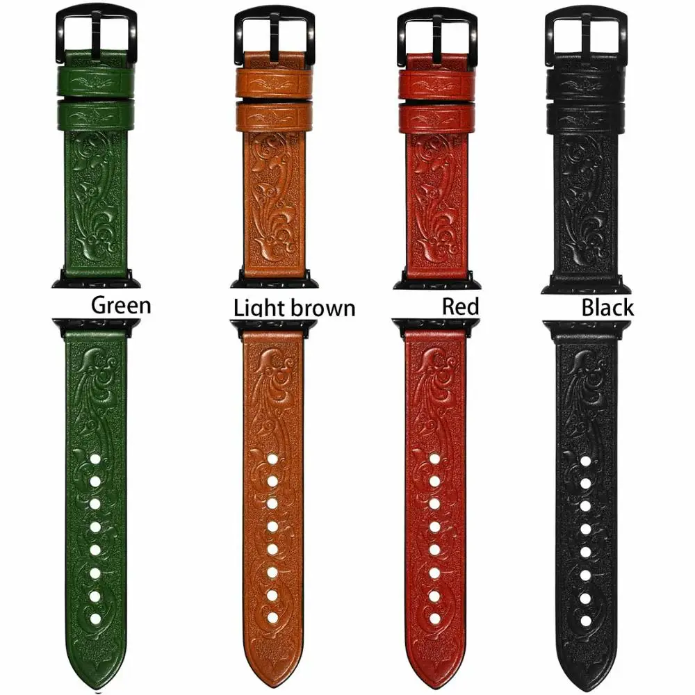 

For Apple Watch Series 1 2 3 4 5 strap Leather bracelet Replacement wrist band for i watch 38 40 42 44mm wearable accessories