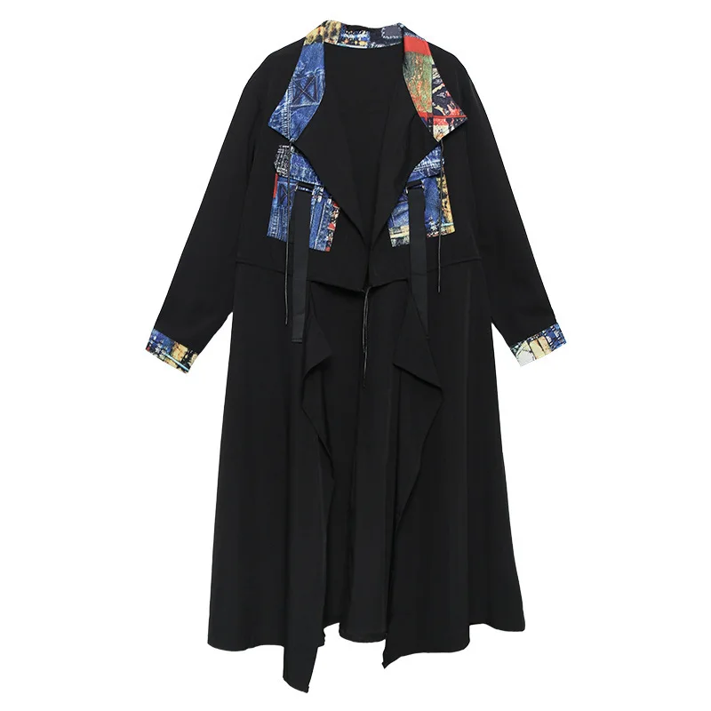 Max LuLu/Осенняя мода в Корейском стиле, женская уличная одежда в стиле панк, женский длинный Тренч с принтом, пальто, негабаритная Повседневная Женская ветровка