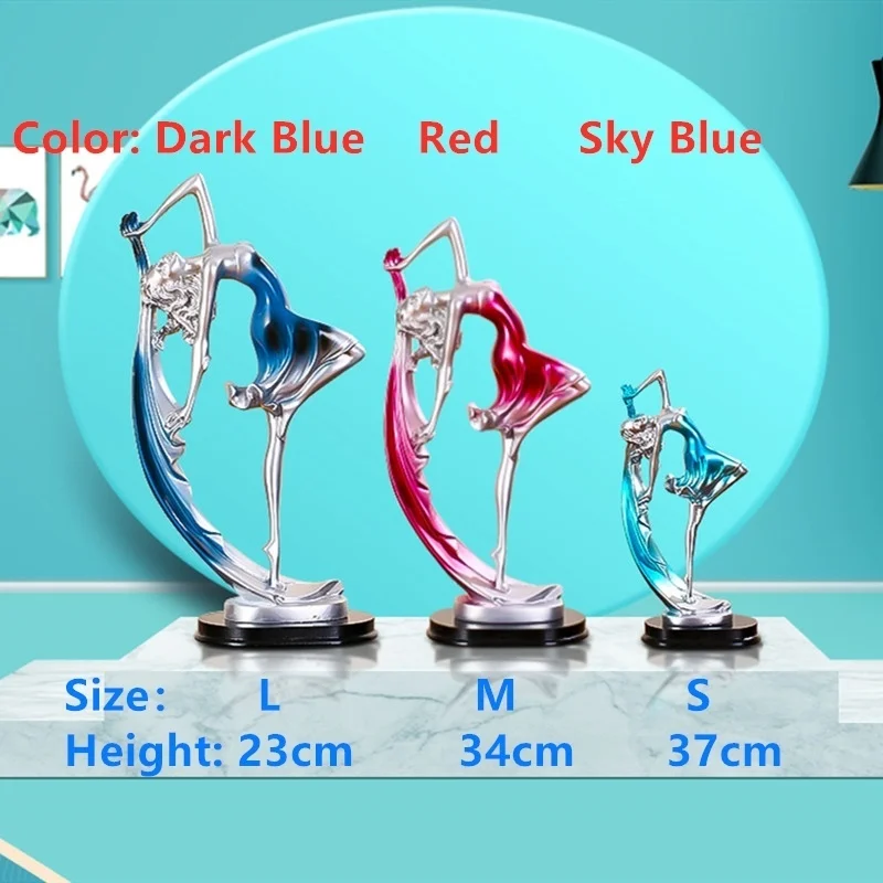 2020 New Dancing Girl Statue Figurine Gift Home Desk Bar Decor Decorative Trinkets 3 Size Colors Decoration Accessories | Дом и сад