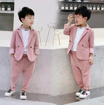 

Formal Kid Boy set Gentleman Clothes 2ps jacket pants boys clothing set formal wedding flowers clothing Children's Suit Blazers