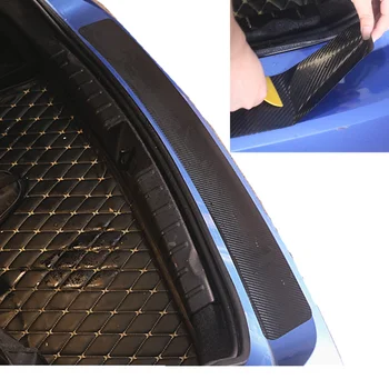 

Car Trunk Door Sill Plate Rear Bumper Guard Protector Rubber Pad Durable Protective Self-adhesive Car Rear Bumper Protector Set
