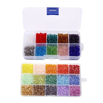 

2 Box Crystal Glass Beads DIY Seed Beads Spacer Beads for Jewelry Making - 4mm & 2mm