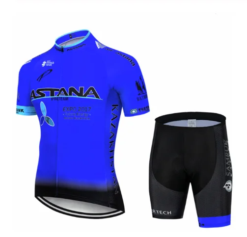 Cycling suit Команда Астана белая одежда для велоспорта Джерси Ropa мужские летние профессиональные майки для велоспорта гелевые велосипедные шорты - Цвет: Cycling suit